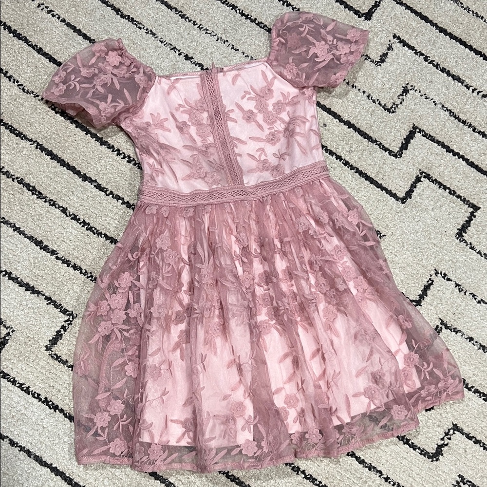 Haute Hippie Blush Pink Floral Kids Dress